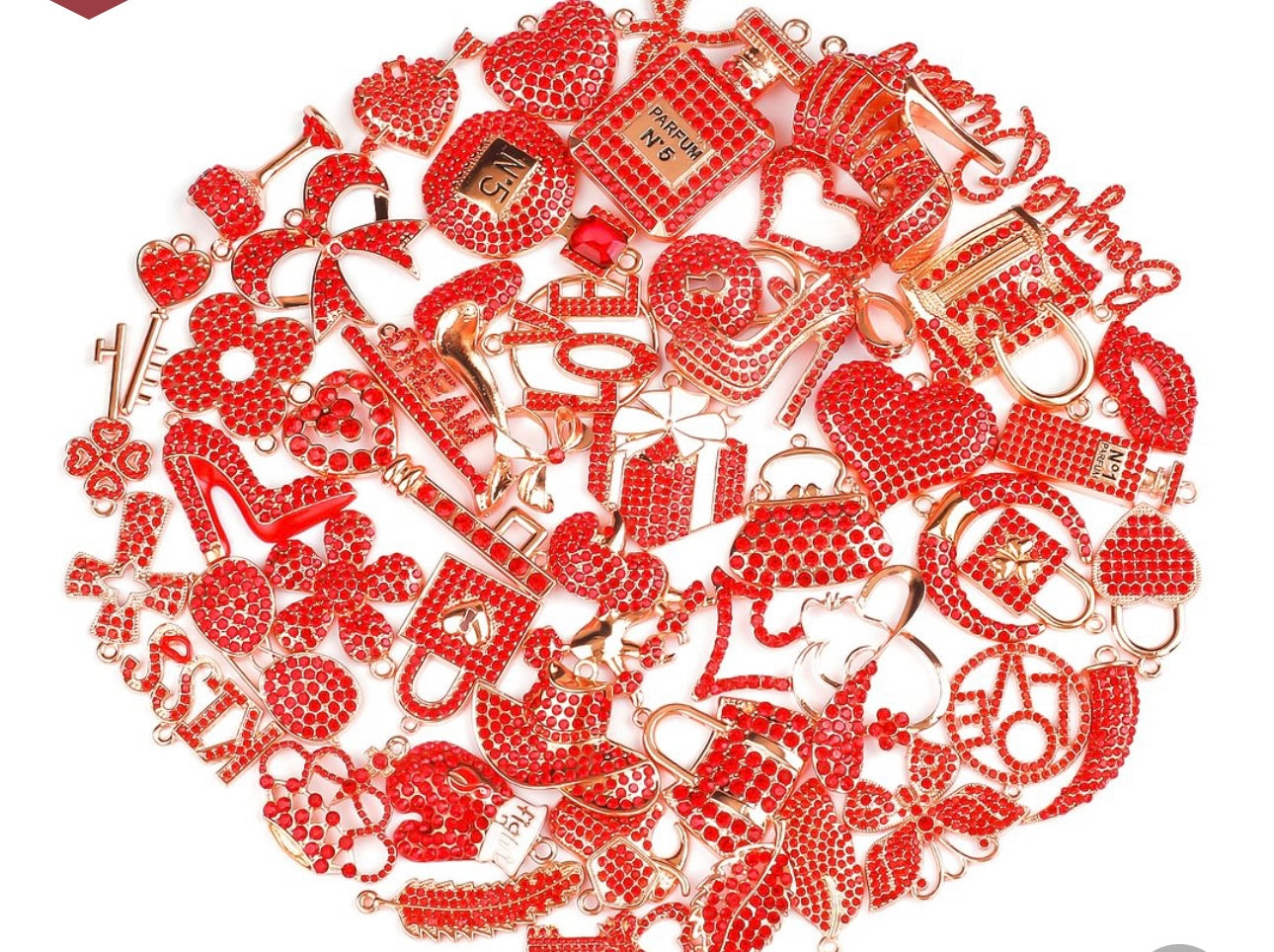 Solid Color Rose Gold Base Bling Charms