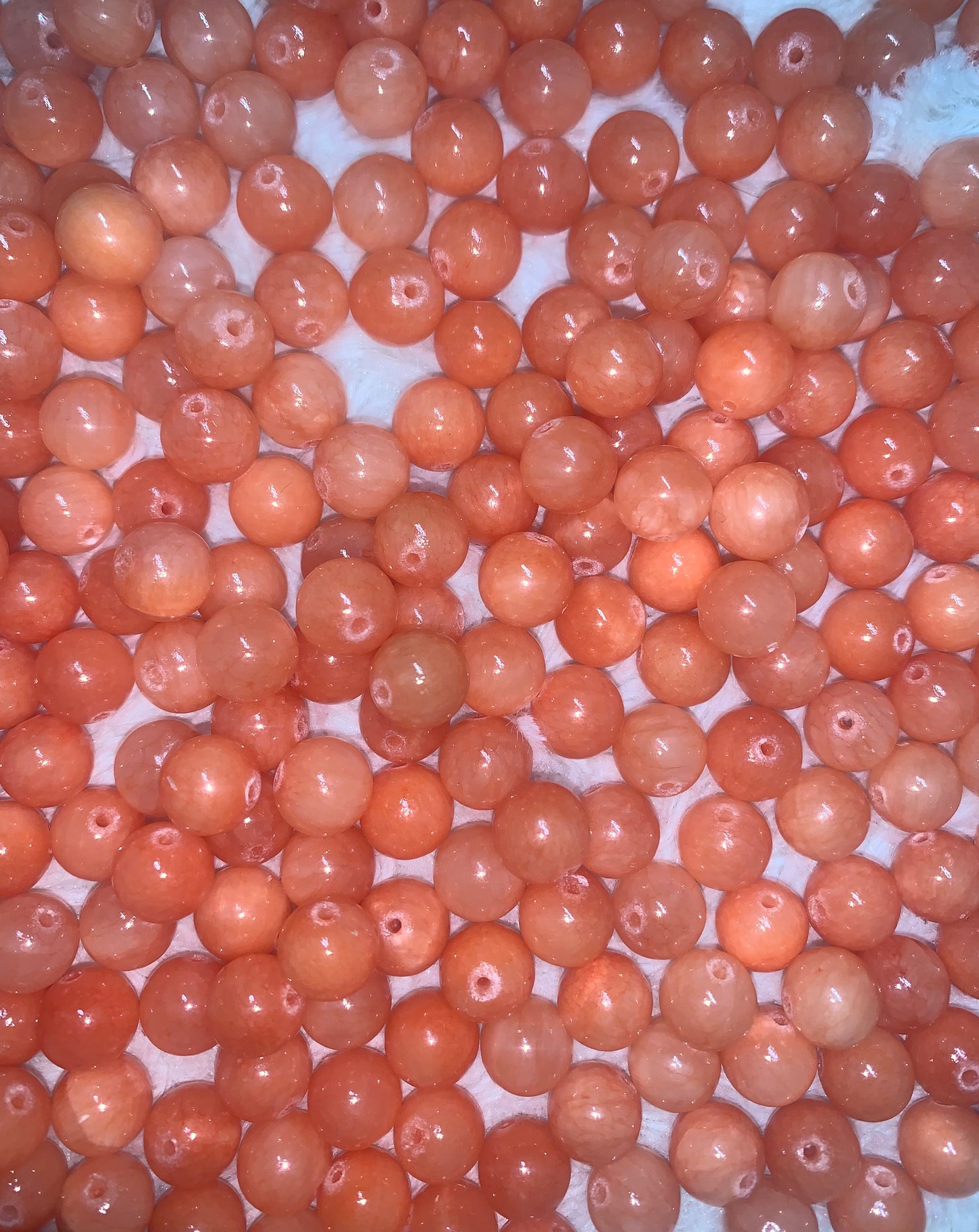 Coral Jade Gemstone Beads