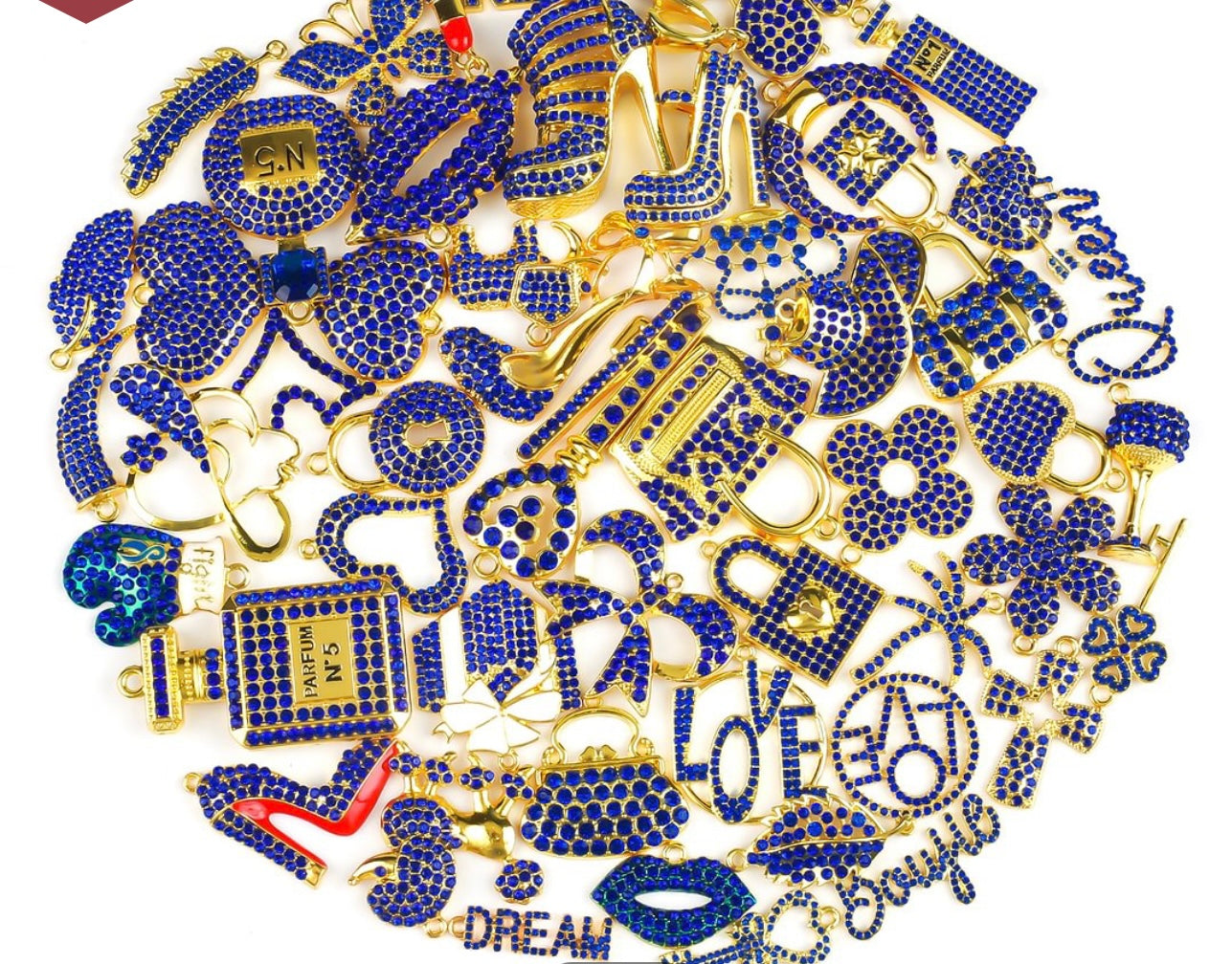 Solid Color Gold Base Bling Charms