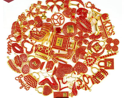 Solid Color Gold Base Bling Charms
