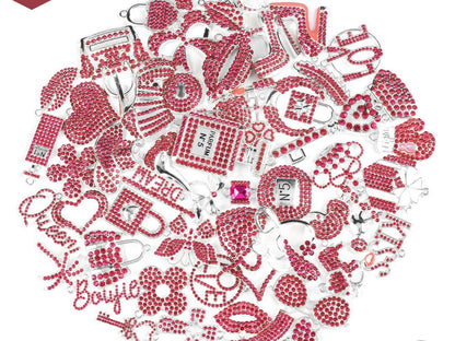 Solid Color Silver Base Bling Charms
