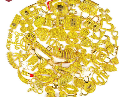 Solid Color Gold Base Bling Charms