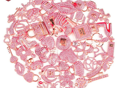 Solid Color Rose Gold Base Bling Charms
