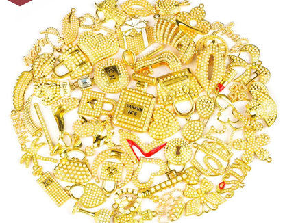 Solid Color Gold Base Bling Charms