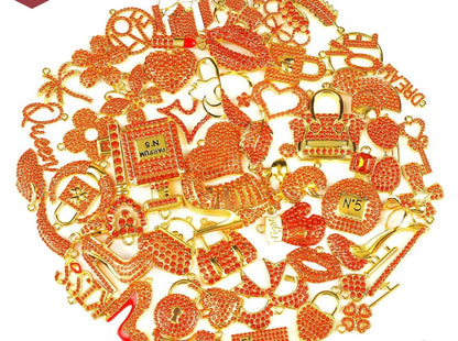 Solid Color Gold Base Bling Charms
