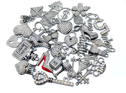 Solid Color Black Base Bling Charms