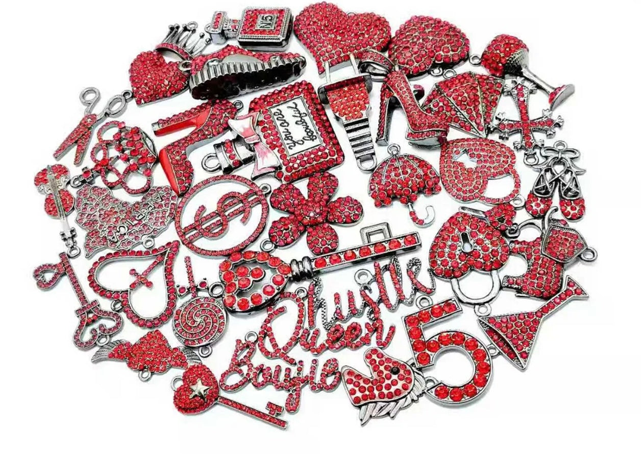 Solid Color Black Base Bling Charms