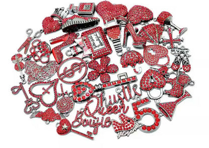 Solid Color Black Base Bling Charms