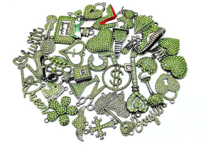 Solid Color Black Base Bling Charms