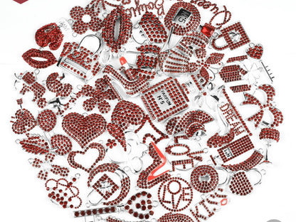 Solid Color Silver Base Bling Charms