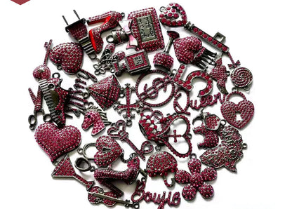 Solid Color Black Base Bling Charms