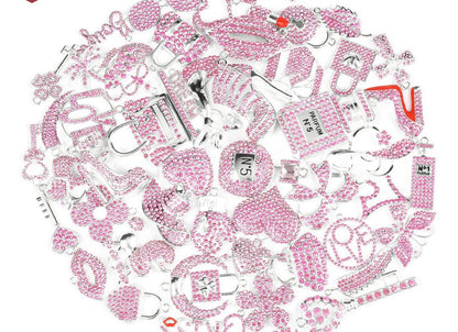 Solid Color Silver Base Bling Charms