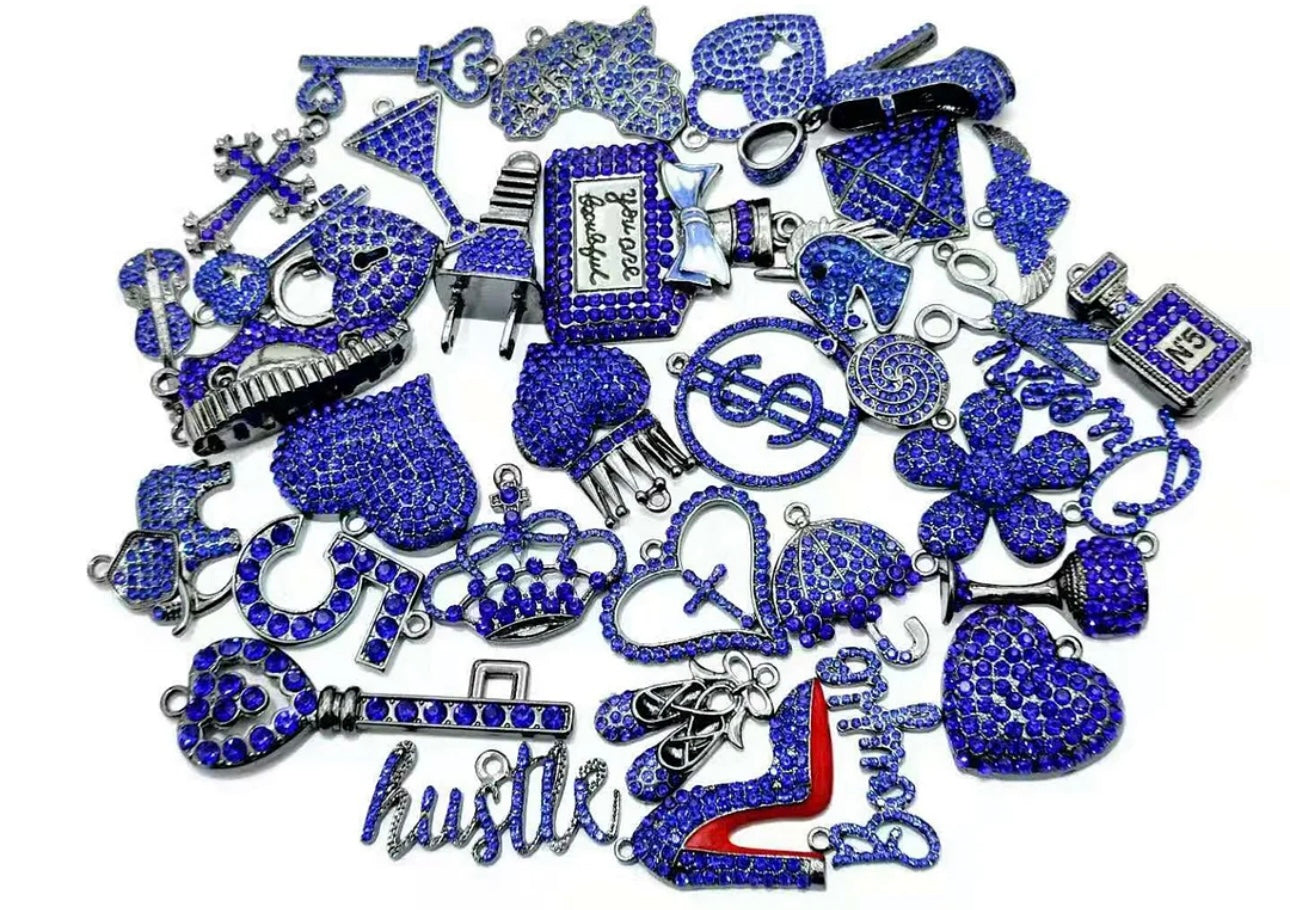 Solid Color Black Base Bling Charms