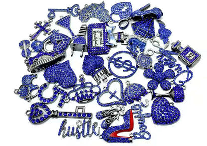 Solid Color Black Base Bling Charms