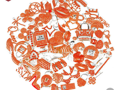 Solid Color Silver Base Bling Charms