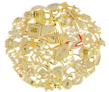 Solid Color Gold Base Bling Charms