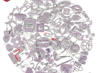 Solid Color Silver Base Bling Charms