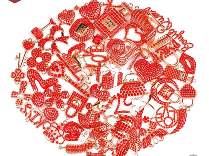 Solid Color Rose Gold Base Bling Charms