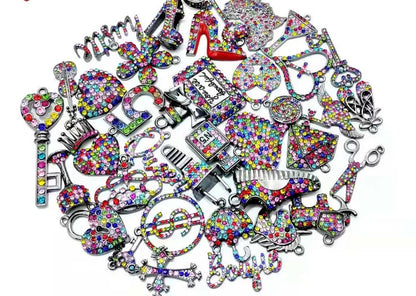 Solid Color Black Base Bling Charms