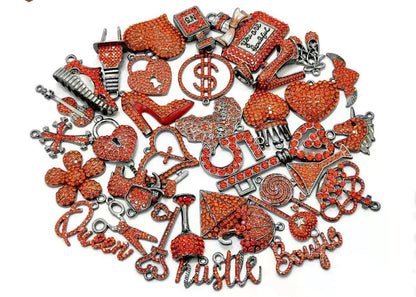 Solid Color Black Base Bling Charms