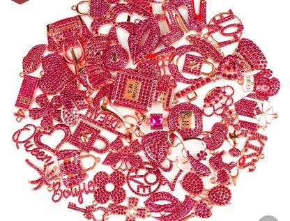 Solid Color Rose Gold Base Bling Charms