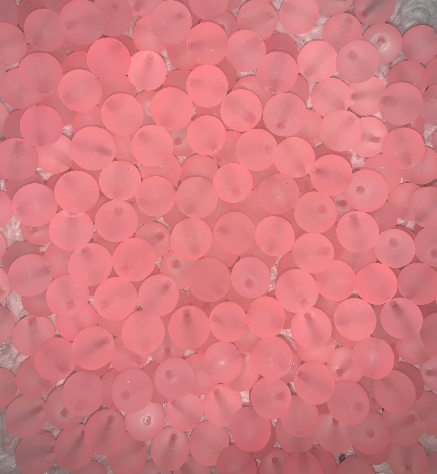 Frosted Pink Black Light Beads