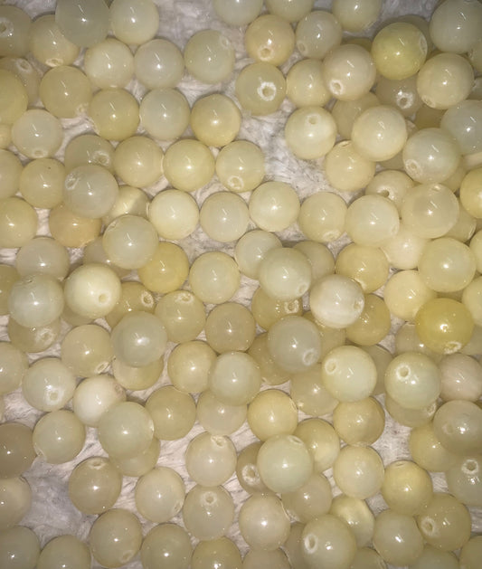 Light Yellow Jade Gemstone Beads