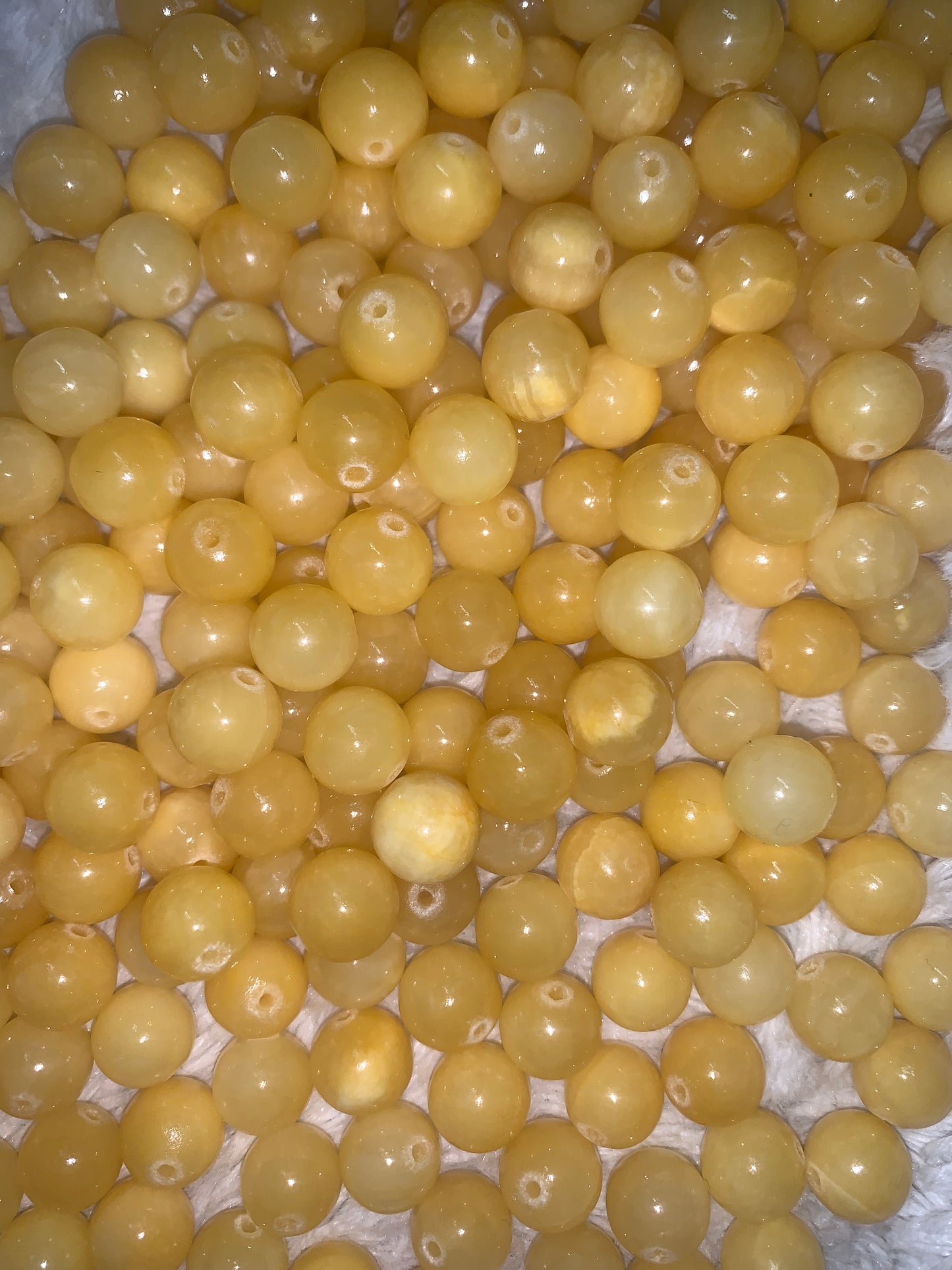 Yellow Jade Genstone Beads