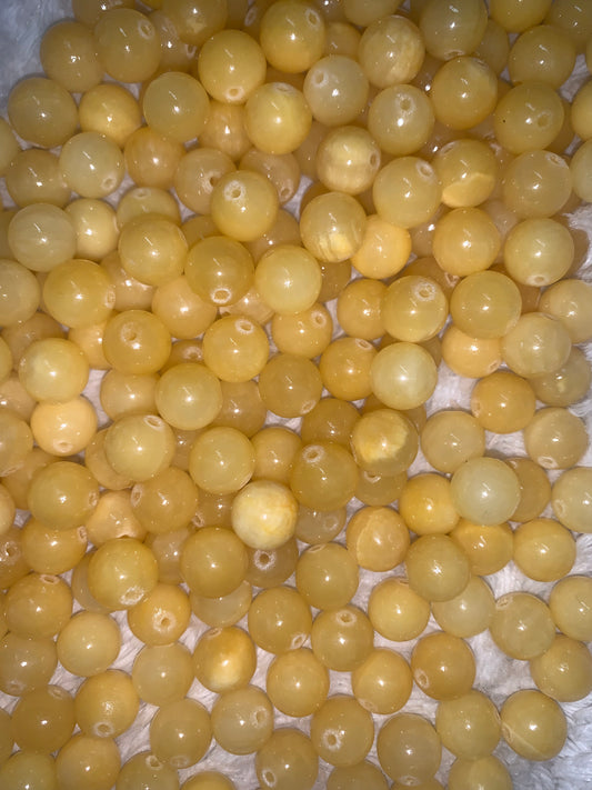 Yellow Jade Genstone Beads