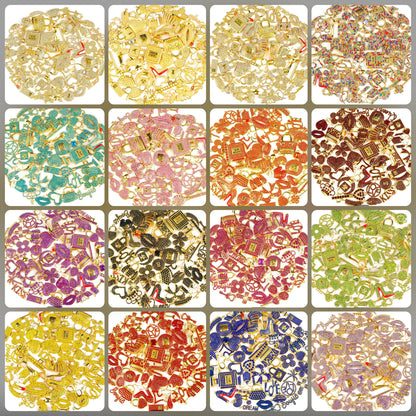 Solid Color Gold Base Bling Charms