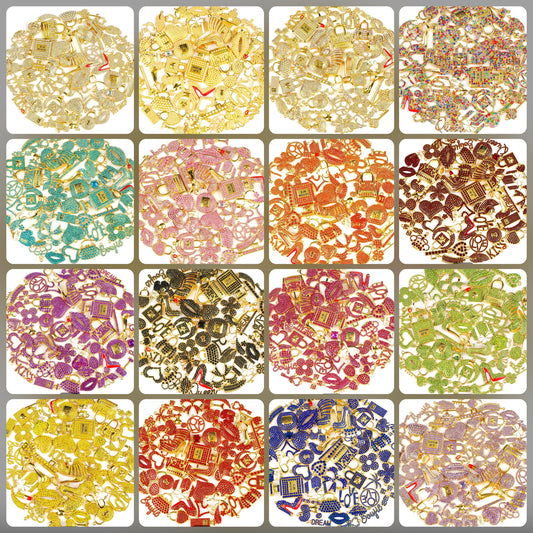 Solid Color Gold Base Bling Charms