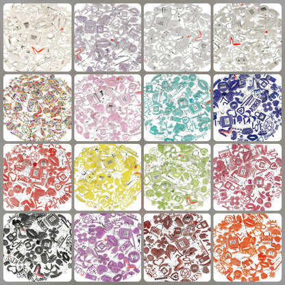 Solid Color Silver Base Bling Charms