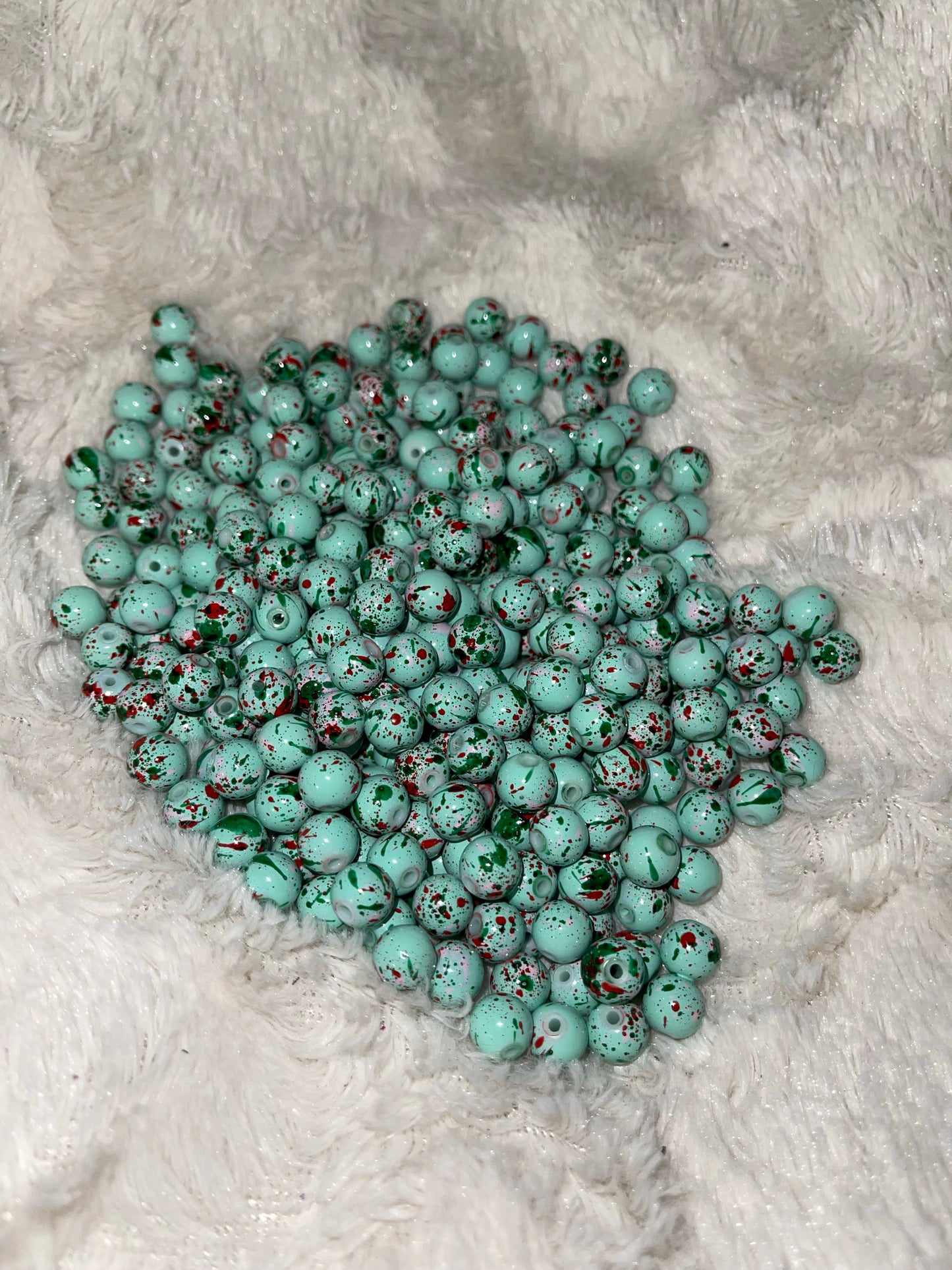 Teal Paint Splatter 8mm